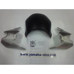 Deflecteur d'air aluminium gris et noir (kit complet) pour YAMAHA FZ 6 de 2006