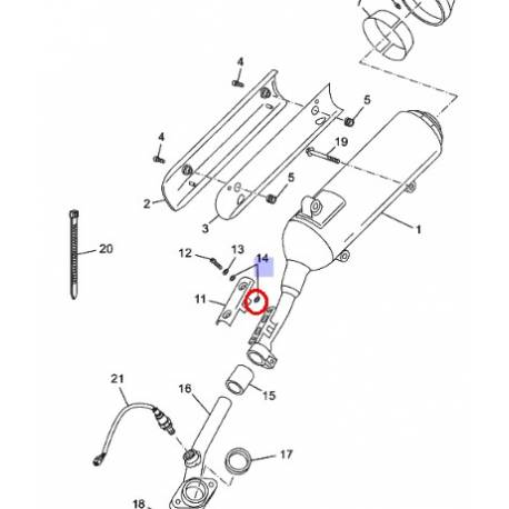 Rondelle d’échappement pour YAMAHA XP500 2007 VP125 2008-2012 