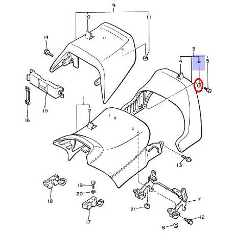 Rondelle de selle pour  YAMAHA VMAX 1988-2001