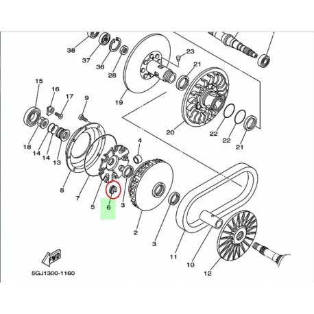 Potence origine YAMAHA pour TMAX 500 de 2001 à 2003