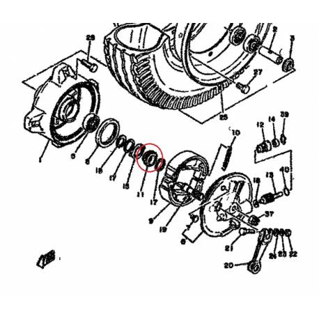 Pignon d'entrainement origine YAMAHA pour TZ 125 de 1981