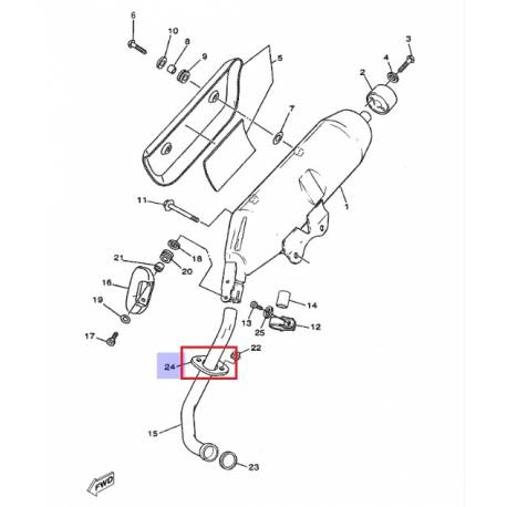 Support fixe d'échappement origine YAMAHA pour MAJESTY 125 de 2002 à 2006 