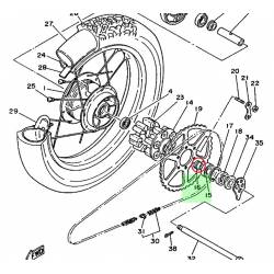Collier d'axe de roue origine YAMAHA pour XT 350 de 1986 à 1991 et XT 250 de 1981 et 1986