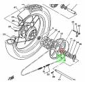 Collier d'axe de roue origine YAMAHA pour XT 350 de 1986 à 1991 et XT 250 de 1981 et 1986