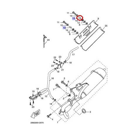 Entretoise plaque de pot pour YAMAHA CW50 2000-2012 VP125 2008