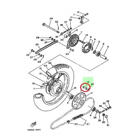 Rondelle de roue pour YAMAHA DT50 1986-1997 DT75 1987 DT80 1983 1988 