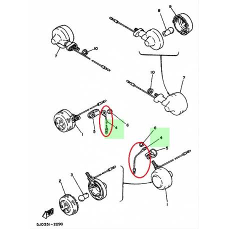 Fil de masse de clignotant origine YAMAHA pour DT 50 de 1986 et 1992 et TZR 50 de 1992