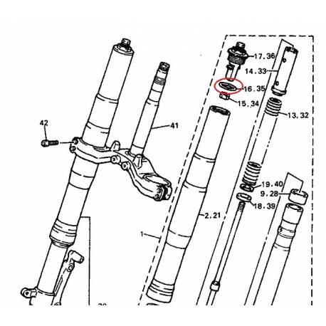 Joint torique de fourche origine YAMAHA pour FZR 1000 de 1991 à 1993