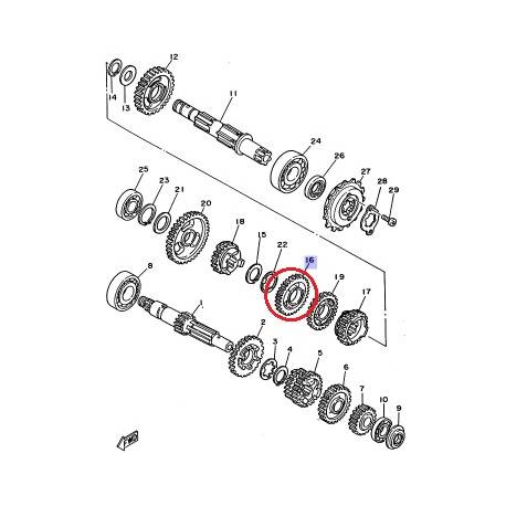 Pignon de transmission 3em secondaire pour YAMAHA XT350 1986-1996