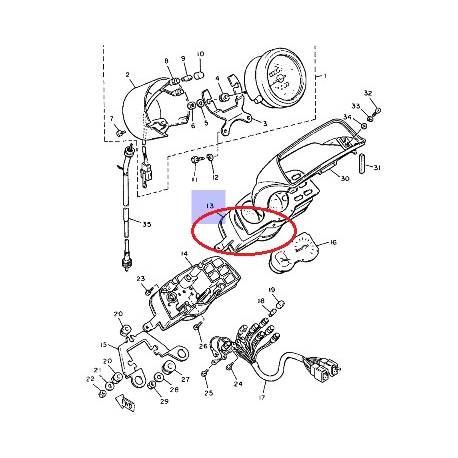 Boitier compteur pour YAMAHA VMAX1200 1988-2000