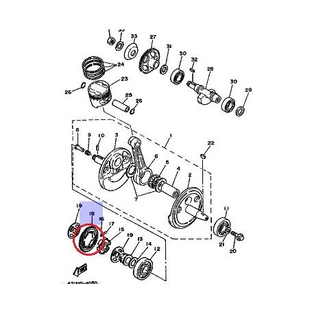 Pignon d'équilibrage pour YAMAHA XT250 1986 XT350 1986-1988