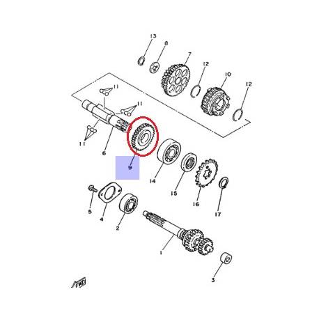 Pignon de transmission YAMAHA PW 80 1986 à 2003