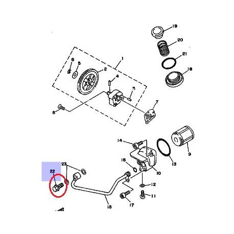 Vis special de durite a huile YAMAHA CYGNUS XC 125 de  1994 à 2003