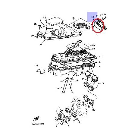 Joint couvercle de filtre a air YAMAHA XTZ 600 et 500 de 1988 à 1990