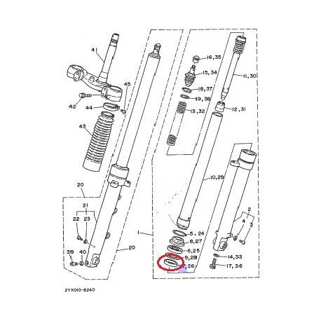 Coussinet coulissant de fourche YAMAHA XV 1100 de 1994 à 1999 