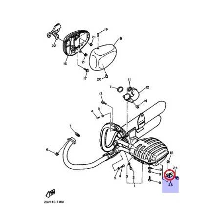 Patte / support echappement YAMAHA XV 535 de 1988 à 2001