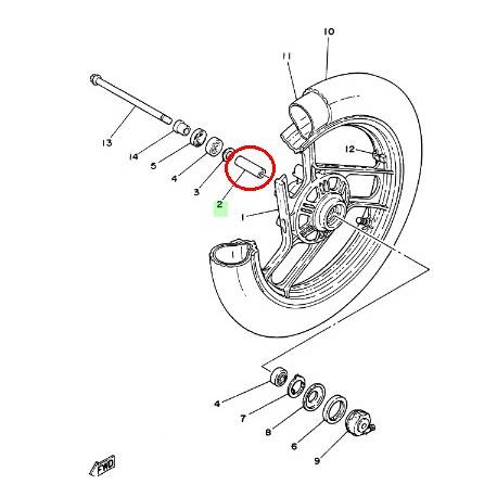 Collerette de roue avant pour YAMAHA RD125 1986 RD350LCF 1986-1988 