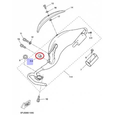 Entretoise d’échappement pour YAMAHA YA50 1995-1996 CW50 1990-2000 