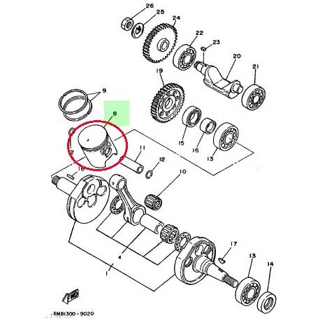 Piston 0.25mm pour Yamaha DT125 1989-1991
