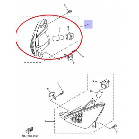 Clignotant avant droit complet pour YAMAHA XP500 2001-2007