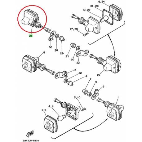 Clignotant arrière pour YAMAHA DT200 1988-1989 DT125 1988-1998