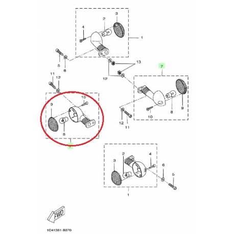 Clignotant avant complet pour YAMAHA XT125 2005-2007
