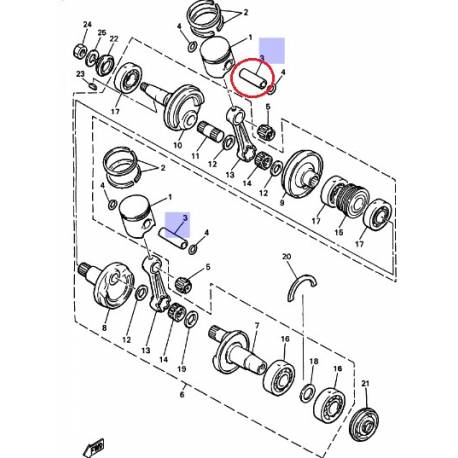 Axe piston pour YAMAHA BR250 1988-1996 PZ480 1986