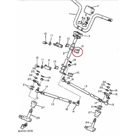 Cale de direction pour Yamaha BR250 1986