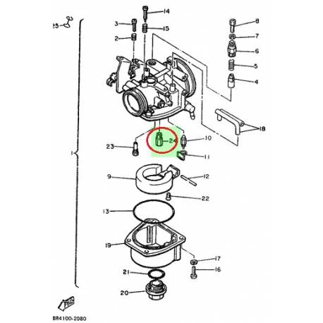 Gicleur principale 100 pour Yamaha BR250 1988-1997