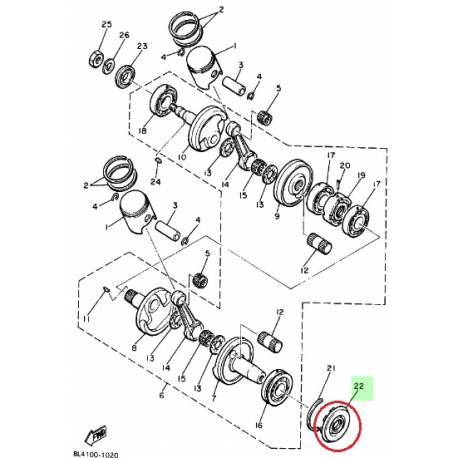 Joint spy de vilebrequin pour Yamaha ET340 1996  