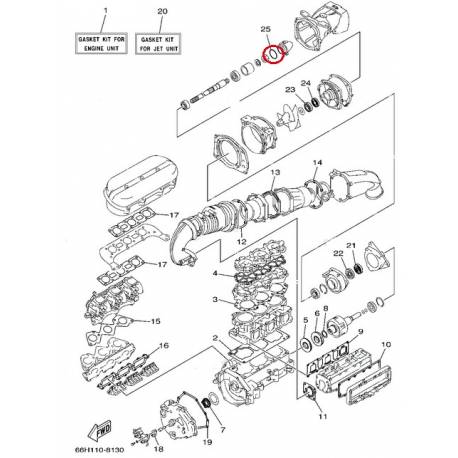 Joint torique pour Yamaha EXT 1100 1996-1998 EXS 1200 1998-1999 