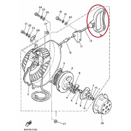 Poignée de démarreur pour Yamaha BR250 1988-1997 