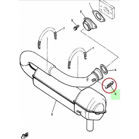 Ressort d'échappement pour moto neige Yamaha BR250 1988 1997