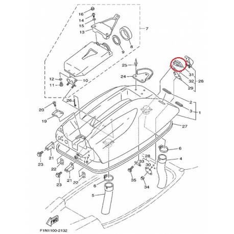 Crochet de vérrouillage pour jet ski Yamaha SJ700 1994 2011 SJ650 1990 1993