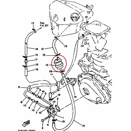Sous réservoir d'huile pour jet ski Yamaha WRA650 1990 1993 WRB 650 1991 1994