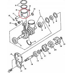 Piston 0.50mm pour moteur hors bord Yamaha 30ELN 1984 30ESN 1984
