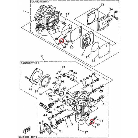 Rondelle de carburateur pour jet ski Yamaha WRA700 1994 1997 SJ700 1995 1999