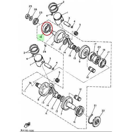 Roulement de vilebrequin pour moto neige Yamaha ET340 1987 1996 CS340 1988 1991