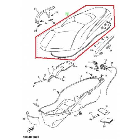 Selle de scooter Yamaha YP125 2009 