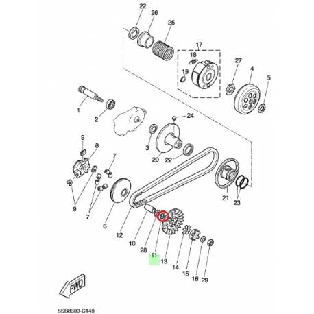 Rondelle plate d'embrayage scooter Yamaha YQ50 2001 2011 CW50 2001 2004