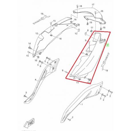 Cache arrière gauche pour scooter Yamaha YP250 2010 2012 YP125 2010 2012  
