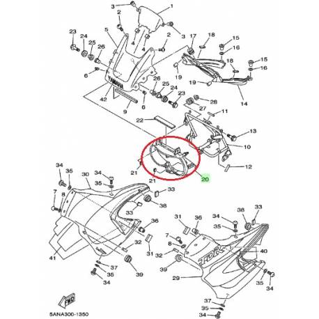 Cache d’optique pour moto Yamaha TDR125 1993 2002 