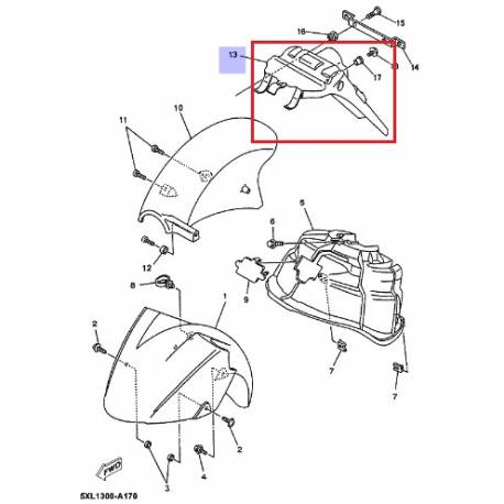 Bavette arrière pour scooter Yamaha YP125 2007 2009 