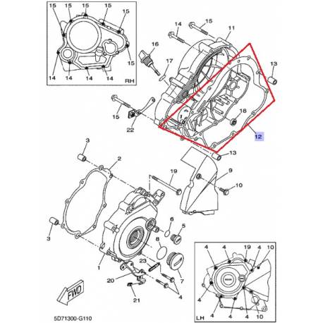 Joint de couvercle carter pour moto Yamaha WR125 2009 2013 YZF-R125 2008 2013
