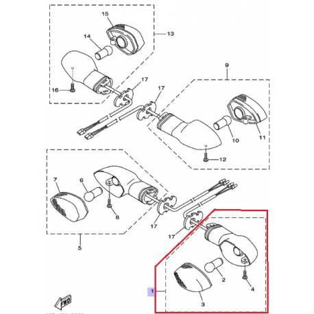Clignotant avant pour moto Yamaha YBR 125 2007 2012