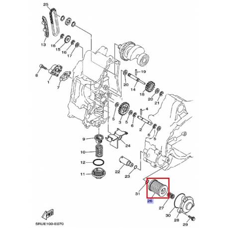 Filtre à huile de scooter Yamaha YP400 2004 2011 