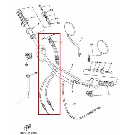 Cable d'accélérateur pour moto XT350 2000 