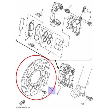 Disque de freins avant pour moto Yamaha  XG250 2005