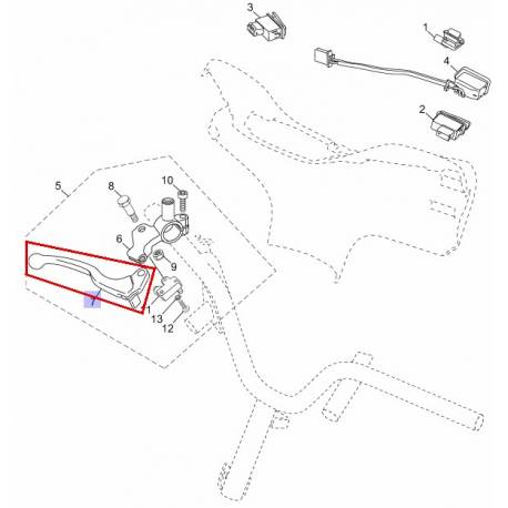 Levier de freins pour scooter Yamaha YN50 2011 2012