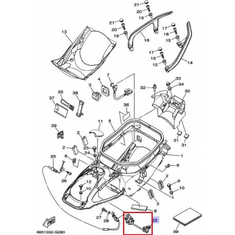 antivol de selle pour maxi scooter Yamaha XP500 2008
